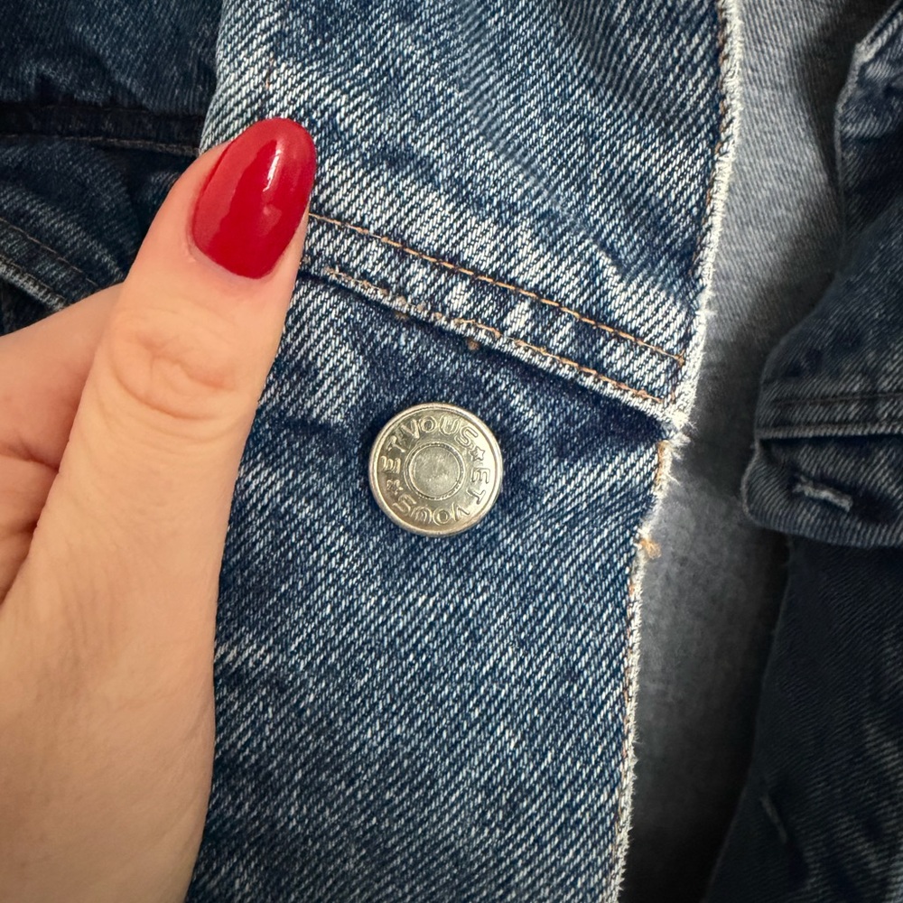 Vintage Et Vous Blue Denim Jacket, cartoon pattern - Picture 6 of 8